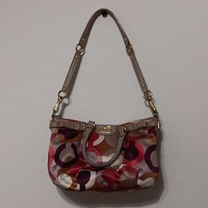 Coach Madison Op Art Sophia Shoulder Satchel Handbag Multicolor